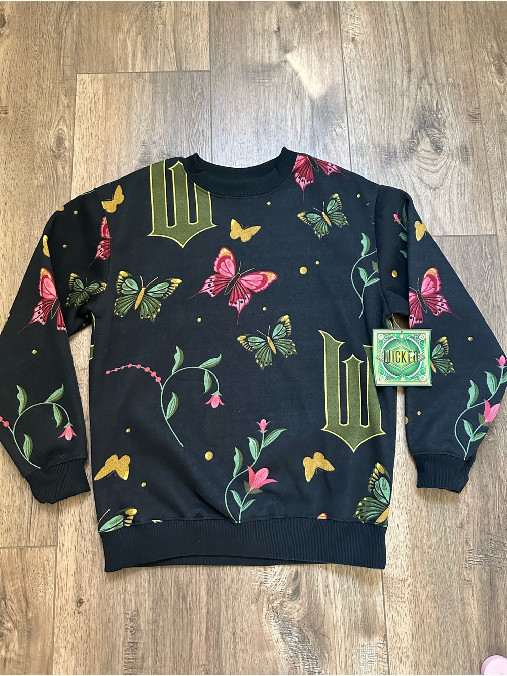 NWT! Wicked Sweatshirt, Women's Crewneck, Black, Witches, Universal Studios, XS